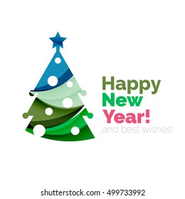 2017 Christmas and New Year Geometric Banner with white space for text. Greeting card element