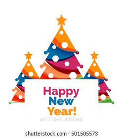 2017 Christmas and New Year Geometric Banner with white space for text. Greeting card element