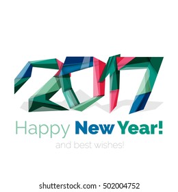 2017 Geometrisches Weihnachts- und Neujahrsbanner mit weißem Textbereich. Grußkartenelement
