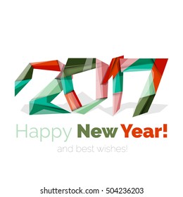 2017 Christmas and New Year Geometric Banner with white space for text. Greeting card element