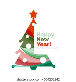 2017 Christmas and New Year Geometric Banner with white space for text. Greeting card element