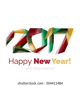 2017 Christmas and New Year Geometric Banner with white space for text. Greeting card element
