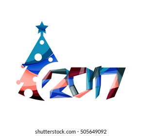 Banner geométrico de Navidad y Año Nuevo 2017 con espacio en blanco para texto. Elemento de tarjeta de felicitación