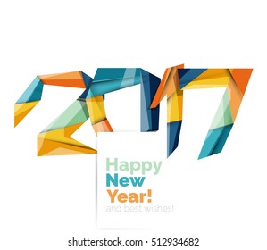 2017 Christmas and New Year Geometric Banner with white space for text. Greeting card element