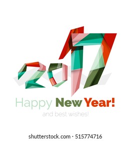 2017 Christmas and New Year Geometric Banner with white space for text. Greeting card element