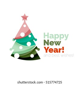2017 Christmas and New Year Geometric Banner with white space for text. Greeting card element