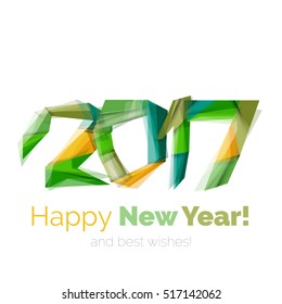 2017 Christmas and New Year Geometric Banner with white space for text. Greeting card element