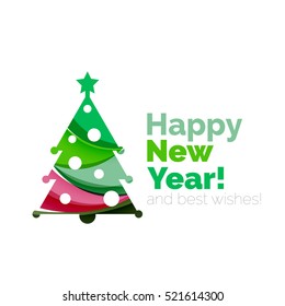 Banner geométrico de Natal e Ano Novo de 2017 com espaço em branco para texto. Elemento de cartão