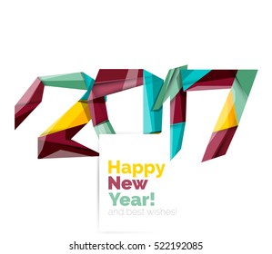 2017 Christmas and New Year Geometric Banner with white space for text. Greeting card element