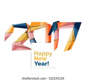 Banner geométrico de Navidad y Año Nuevo 2017 con espacio en blanco para texto. Elemento de tarjeta de felicitación