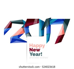 2017 Christmas and New Year Geometric Banner with white space for text. Greeting card element