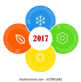 2017 circle seasons calendar concept vector