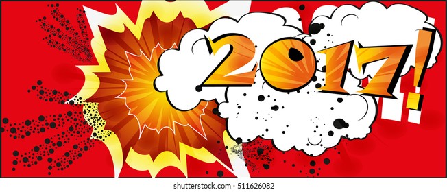 2017 - Comic book style.Vector illustration