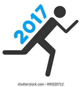 2017 Courier icon. Vector style is flat iconic symbol on a white background.