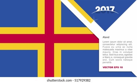 2017 creative card background with Aland country flag