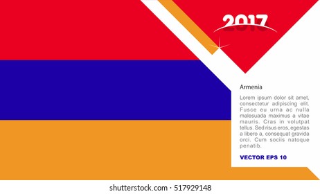 2017 creative card background with Armenia country flag