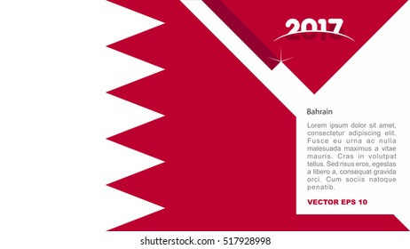 2017 creative card background with Bahrain country flag