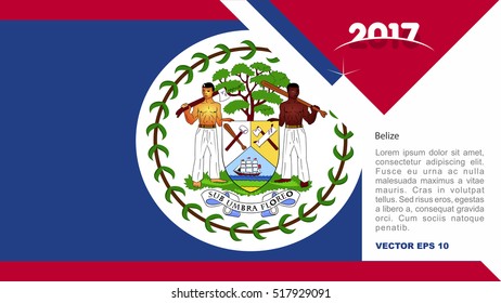 2017 creative card background with Belize country flag