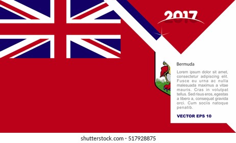 2017 creative card background with Bermuda country flag