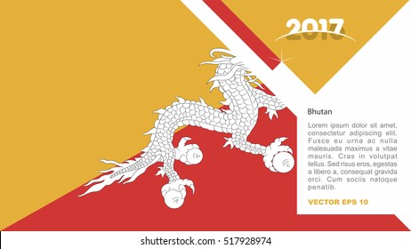 2017 creative card background with Bhutan country flag