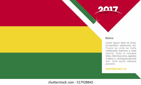 2017 creative card background with Bolivia country flag
