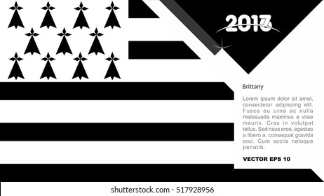 2017 creative card background with Brittany country flag