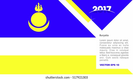 2017 creative card background with Buryatia country flag