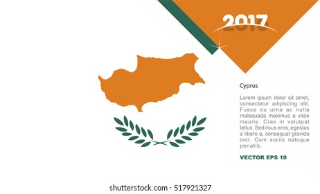 2017 creative card background with Cyprus country flag