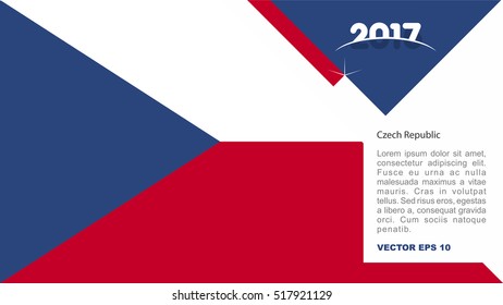 2017 creative card background with Czech Republic country flag