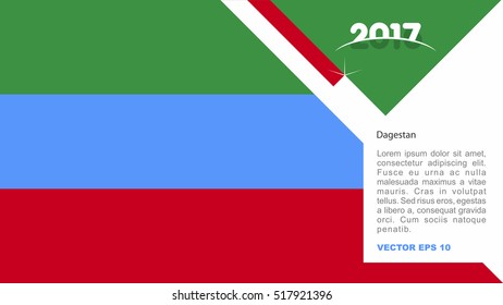 2017 creative card background with Dagestan country flag