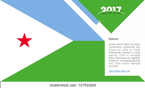 2017 creative card background with Djibouti country flag