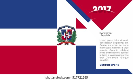 2017 creative card background with Dominican Republic country flag