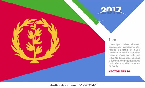 2017 creative card background with Eritrea country flag