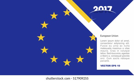 2017 creative card background with European Union country flag