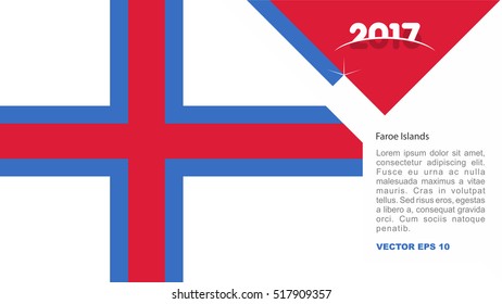 2017 creative card background with Faroe Islands country flag