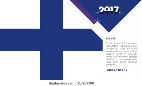 2017 creative card background with Finland country flag