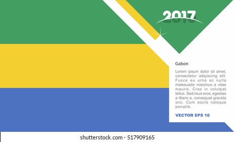 2017 creative card background with Gabon country flag