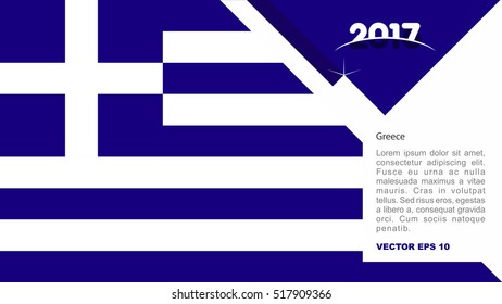 2017 creative card background with Greece country flag