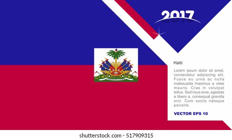 2017 creative card background with Haiti country flag