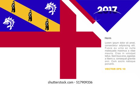 2017 creative card background with Herm country flag