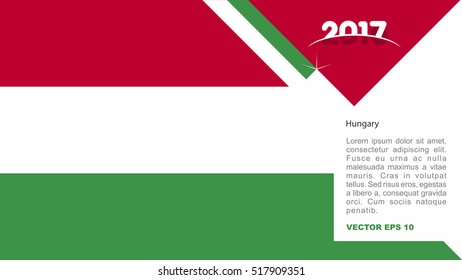 2017 creative card background with Hungary country flag