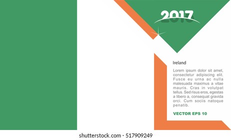 2017 creative card background with Ireland country flag