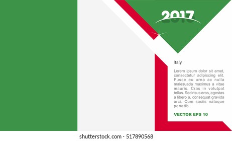 2017 creative card background with Italy country flag
