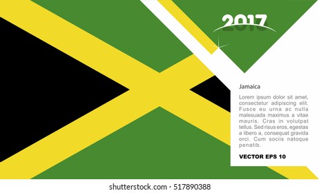 2017 creative card background with Jamaica country flag