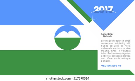 2017 creative card background with Kabardino Balkaria country flag