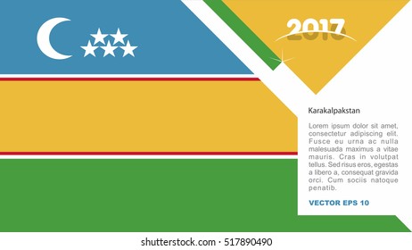 2017 creative card background with Karakalpakstan country flag