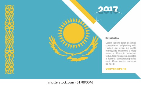 2017 creative card background with Kazakhstan country flag