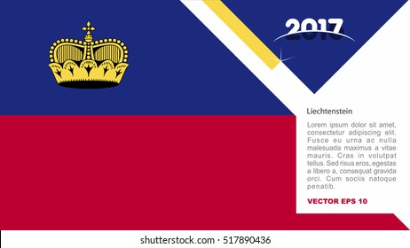 2017 creative card background with Liechtenstein country flag