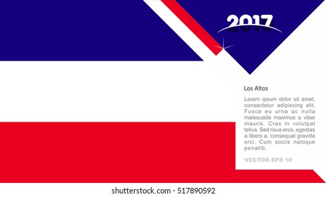 2017 creative card background with Los Altos country flag