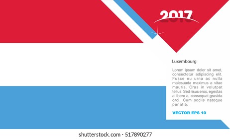 2017 creative card background with Luxembourg country flag